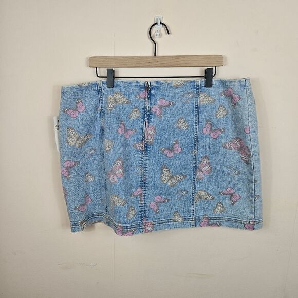 NWT No Boubdaries Seamed Denim Mini Skirt. Blue XXXL - Picture 8 of 12